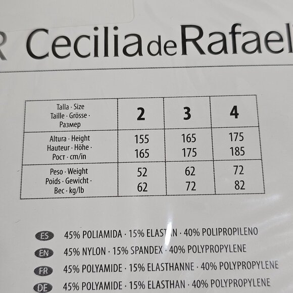 NIP Cecilia De Rafael CDR Monogram Tights Hosiery Size Medium / 3 - Picture 4 of 4